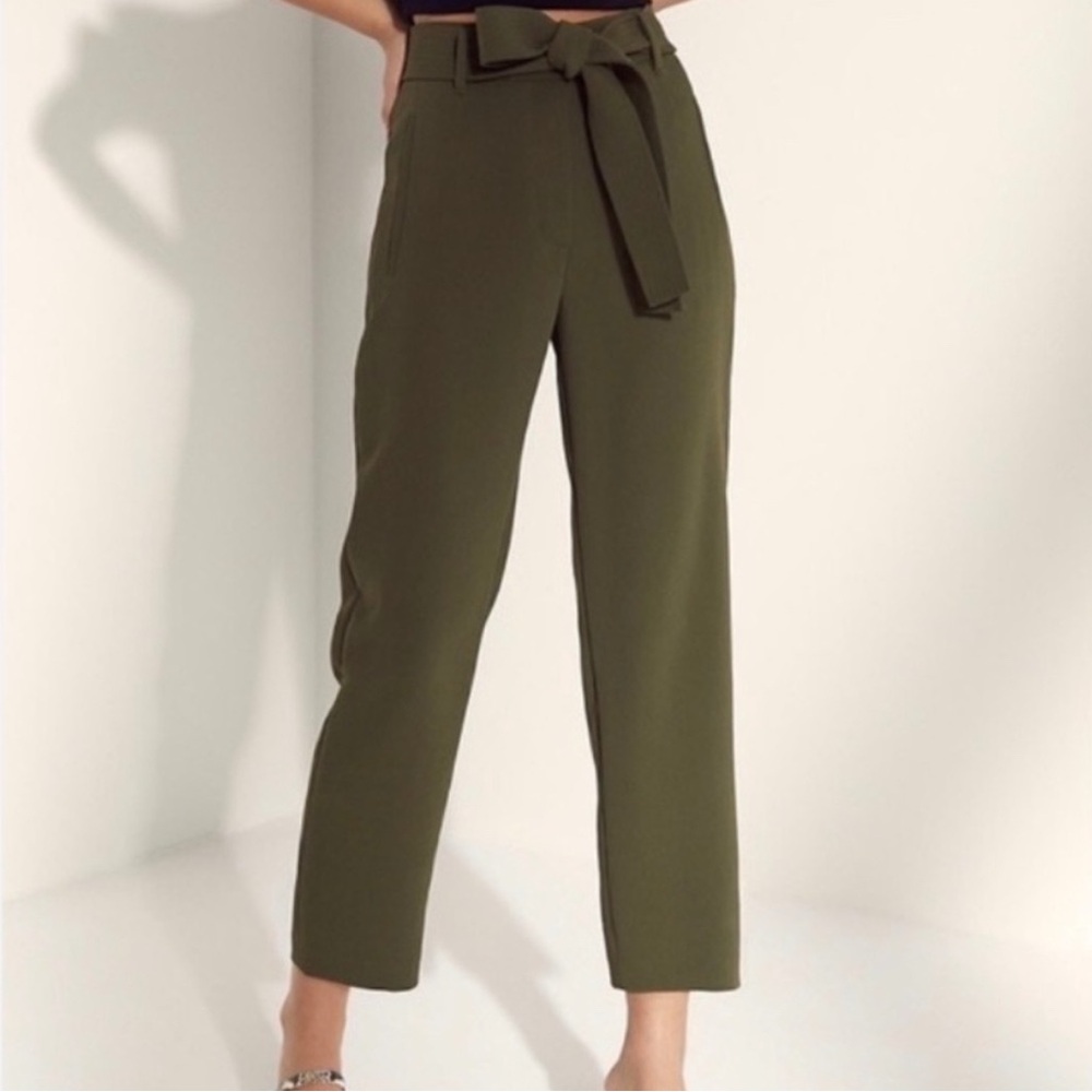 Wilfred Aritzia Jallade Tie-Front Pants Army Green